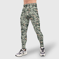 Тайтсы мужские Доллары банкноты, цвет: 3D-принт — фото 2