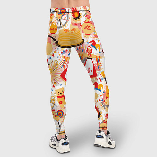 Мужские тайтсы Масленица Паттерн / 3D-принт – фото 4