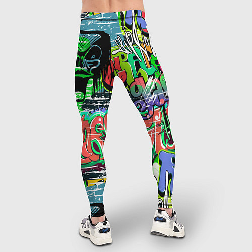 Мужские тайтсы Граффити с черепами / 3D-принт – фото 4