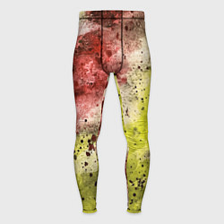 Тайтсы мужские Абстракция Гранж Желтый и бордовый, цвет: 3D-принт