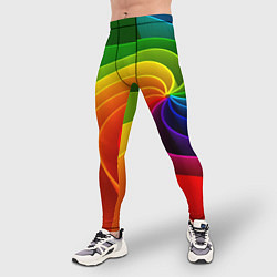 Тайтсы мужские Спираль Модный узор 2023 Неон, цвет: 3D-принт — фото 2