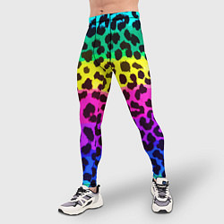 Тайтсы мужские Leopard Pattern Neon, цвет: 3D-принт — фото 2