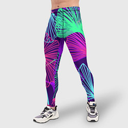 Тайтсы мужские Neon color pattern Fashion 2023, цвет: 3D-принт — фото 2