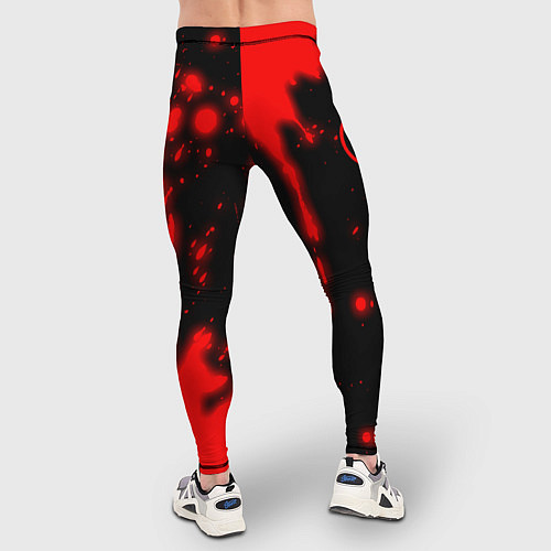 Мужские тайтсы БЫТЬ ДОБРУ - СИМВОЛ ВЕЛЕСА - Брызги / 3D-принт – фото 4