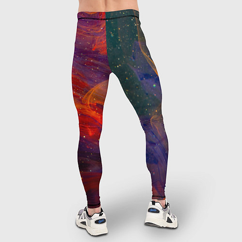 Мужские тайтсы Разноцветный абстрактный дым / 3D-принт – фото 4