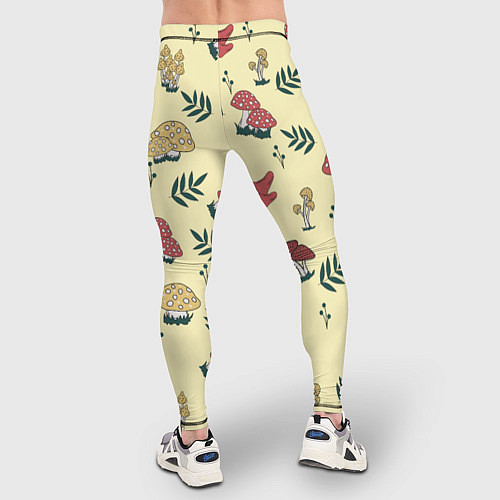 Мужские тайтсы Mushroom, грибы- грибочки / 3D-принт – фото 4