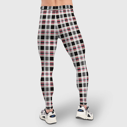 Мужские тайтсы Клетчатый красно-черный паттерн / 3D-принт – фото 4