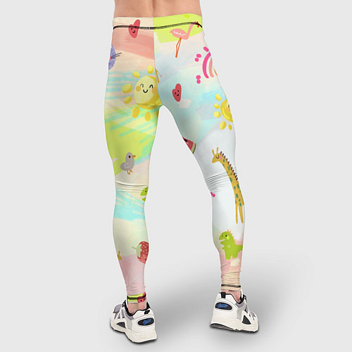 Мужские тайтсы Красочные животные / 3D-принт – фото 4