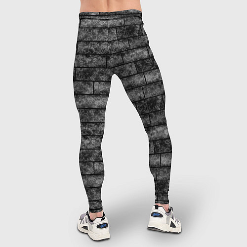 Мужские тайтсы Стена из черного кирпича Лофт / 3D-принт – фото 4