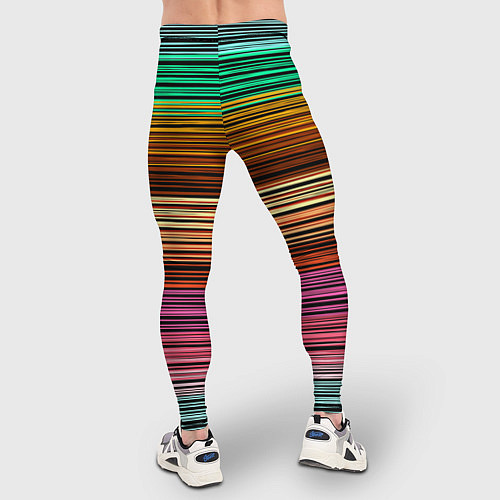 Мужские тайтсы Multicolored thin stripes Разноцветные полосы / 3D-принт – фото 4