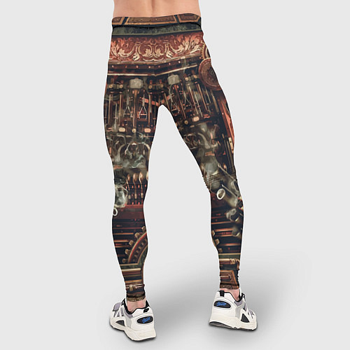 Мужские тайтсы Mechanical device in Steampunk Retro style / 3D-принт – фото 4