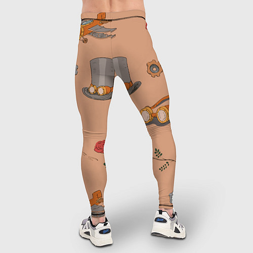 Мужские тайтсы Паттерн в стиле Стимпанк Ретро / 3D-принт – фото 4