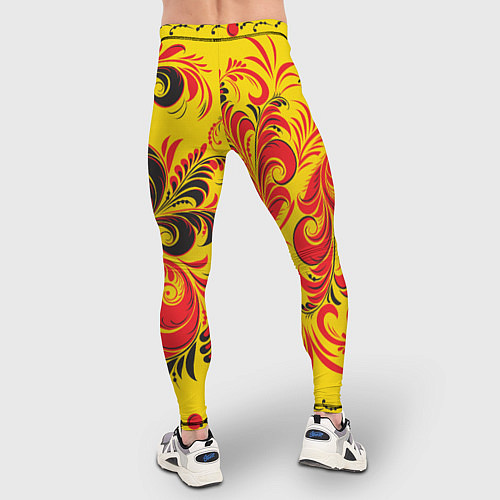 Мужские тайтсы Хохломская Роспись Цветы / 3D-принт – фото 4