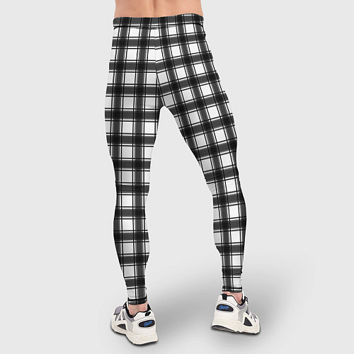 Мужские тайтсы Black and white trendy checkered pattern / 3D-принт – фото 4