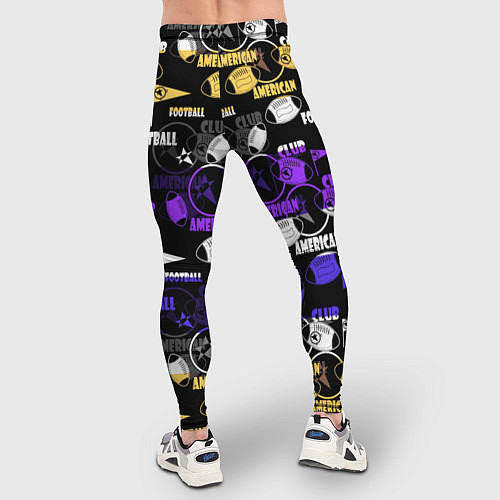 Мужские тайтсы Американский футбол паттерн / 3D-принт – фото 4