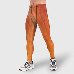 Тайтсы мужские Огненно-оранжевая поверхность, цвет: 3D-принт — фото 2