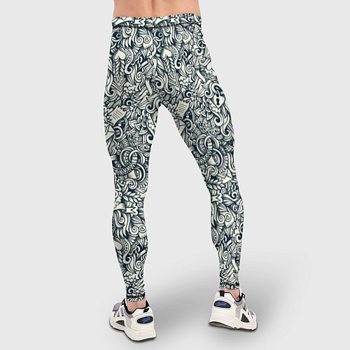 Мужские тайтсы Дудл иллюстрация любовь / 3D-принт – фото 4