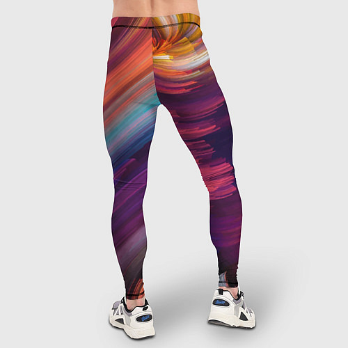 Мужские тайтсы Разноцветная экспрессивная композиция - Milano / 3D-принт – фото 4