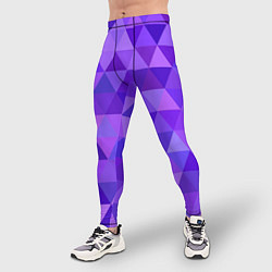 Тайтсы мужские Фиолетовые фигуры, цвет: 3D-принт — фото 2