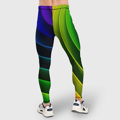Мужские тайтсы Объёмные радужные полосы / 3D-принт – фото 4