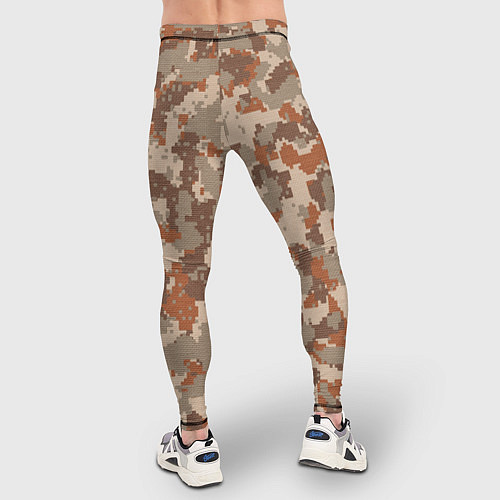 Мужские тайтсы Цифровой камуфляж - серо-коричневый / 3D-принт – фото 4