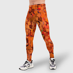 Тайтсы мужские Оранжевые кубы в абстракции, цвет: 3D-принт — фото 2