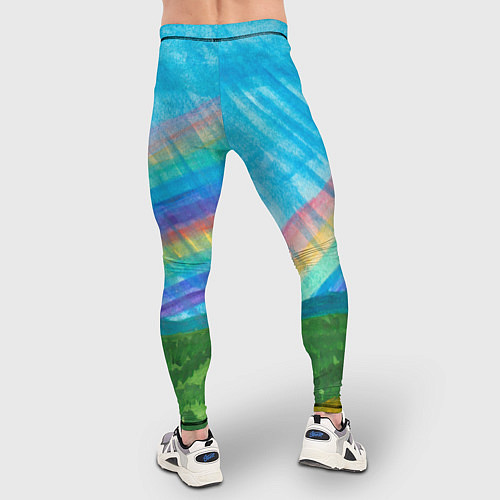 Мужские тайтсы Летний дождь радуга / 3D-принт – фото 4