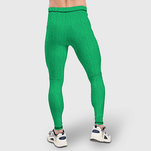 Мужские тайтсы Зеленый вязаный свитер / 3D-принт – фото 4