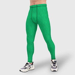 Тайтсы мужские Зеленый вязаный свитер, цвет: 3D-принт — фото 2