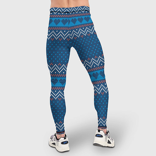 Мужские тайтсы Вязанный стиль - сердечки / 3D-принт – фото 4