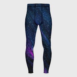 Тайтсы мужские Звёздное абстрактное фиолетовое небо, цвет: 3D-принт