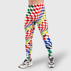 Тайтсы мужские Разноцветная оптическая иллюзия, цвет: 3D-принт — фото 2