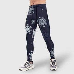 Тайтсы мужские Снежная ночь, цвет: 3D-принт — фото 2