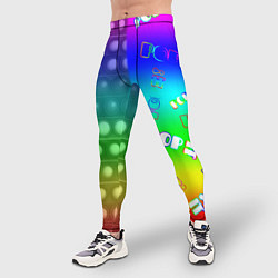 Тайтсы мужские Pop it радуга, цвет: 3D-принт — фото 2
