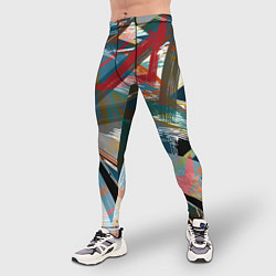 Тайтсы мужские Абстрактный многоцветный узор, цвет: 3D-принт — фото 2