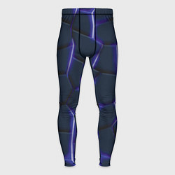 Тайтсы мужские Неон синий, цвет: 3D-принт