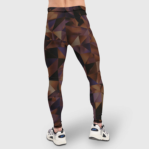Мужские тайтсы Стеклянная тёмная геометрическая текстура / 3D-принт – фото 4