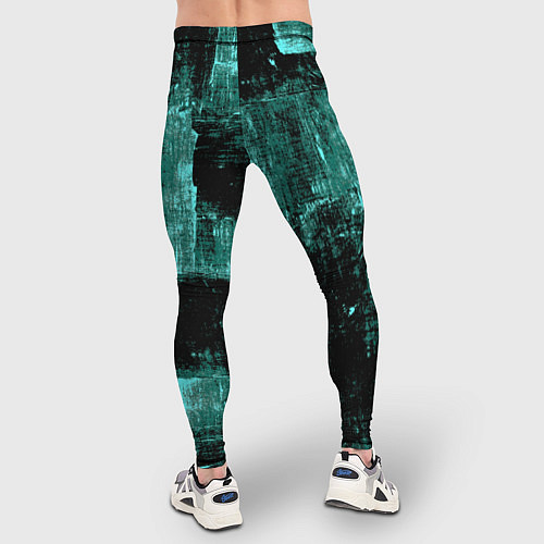 Мужские тайтсы Зелёный абстракт / 3D-принт – фото 4