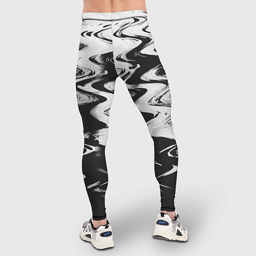 Мужские тайтсы Чёрная вода паттерн / 3D-принт – фото 4