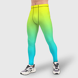 Тайтсы мужские Светло-голубой градиент, цвет: 3D-принт — фото 2