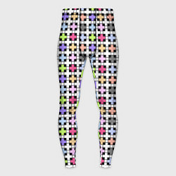 Тайтсы мужские Разноцветный геометрический рисунок, цвет: 3D-принт