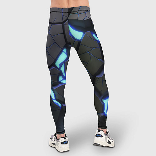 Мужские тайтсы Голубая светящаяся неоновая лава / 3D-принт – фото 4