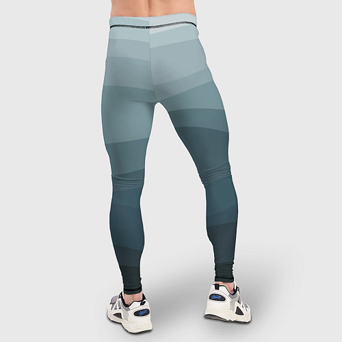 Мужские тайтсы Бирюзовые волны / 3D-принт – фото 4