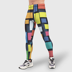 Тайтсы мужские Тетрис цветные кубики, цвет: 3D-принт — фото 2