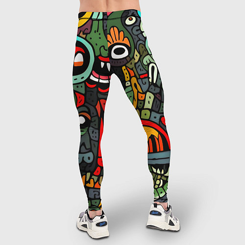 Мужские тайтсы Монстры в зеленом и оранжевом - нейросеть / 3D-принт – фото 4