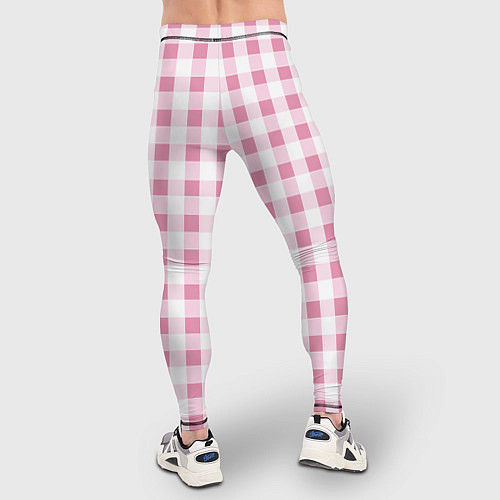 Мужские тайтсы Барби-розовый: клетка / 3D-принт – фото 4