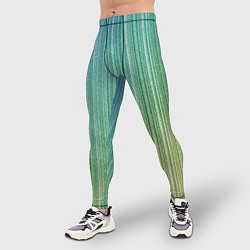 Тайтсы мужские Градиент полосы зеленый, цвет: 3D-принт — фото 2
