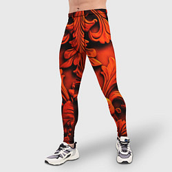 Тайтсы мужские Объемные оранжевые узоры, цвет: 3D-принт — фото 2