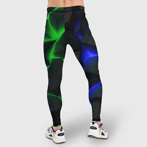Мужские тайтсы Синие и зеленые плиты / 3D-принт – фото 4