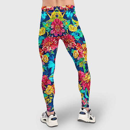 Мужские тайтсы Зеркальный цветочный паттерн - мода / 3D-принт – фото 4